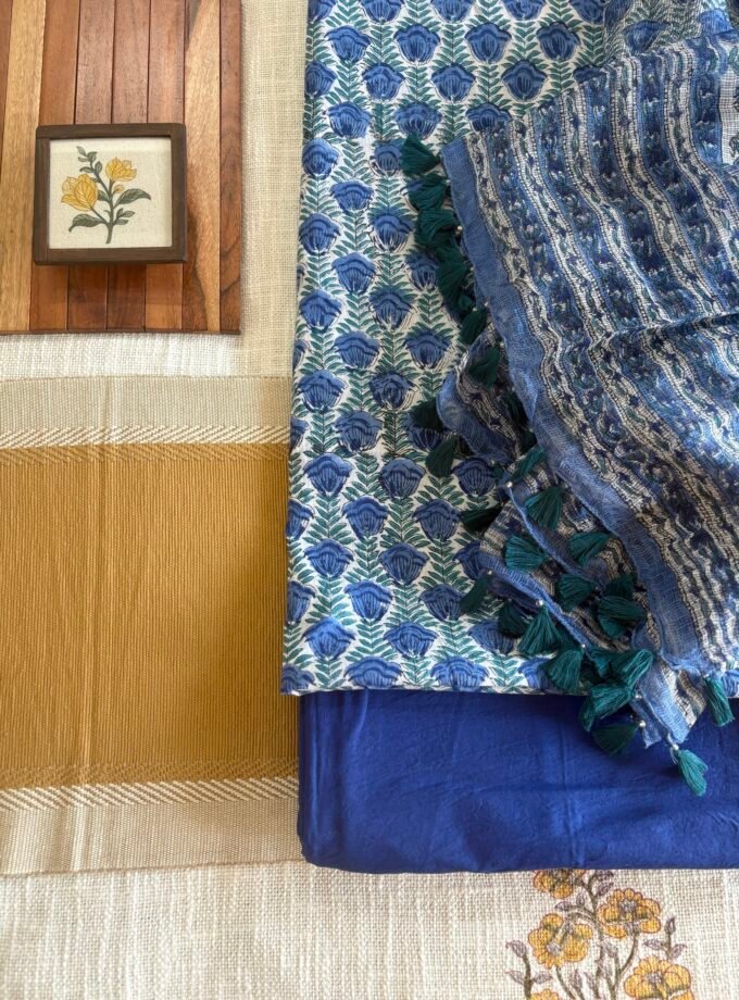 Pure Cotton Handblock Salwars with Pure Kota Dupatta by Ikhtirah