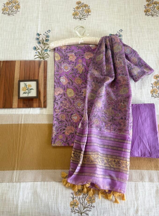 Pure Cotton Handblock Salwars with Pure Kota Dupatta by Ikhtirah