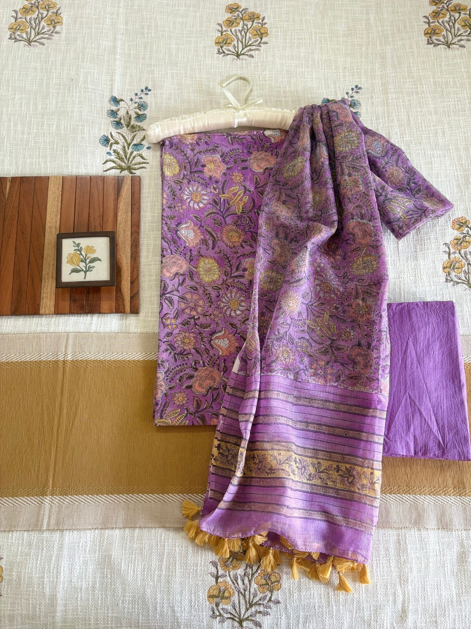 Pure Cotton Handblock Salwars with Pure Kota Dupatta by Ikhtirah