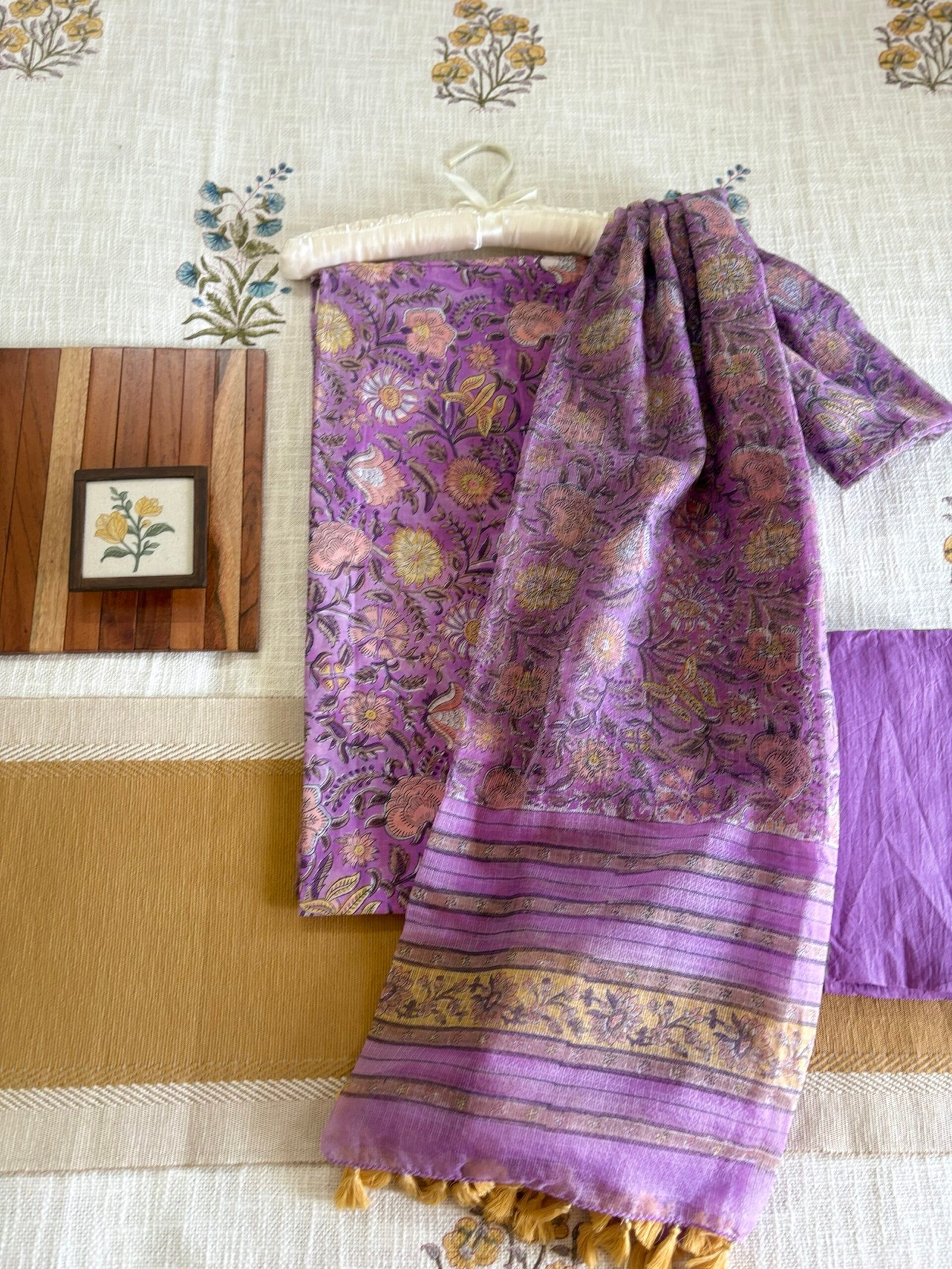 Pure Cotton Handblock Salwars with Pure Kota Dupatta by Ikhtirah - Image 4