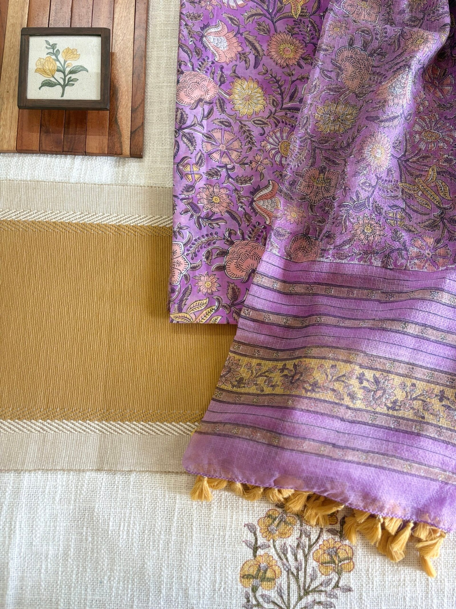 Pure Cotton Handblock Salwars with Pure Kota Dupatta by Ikhtirah - Image 3