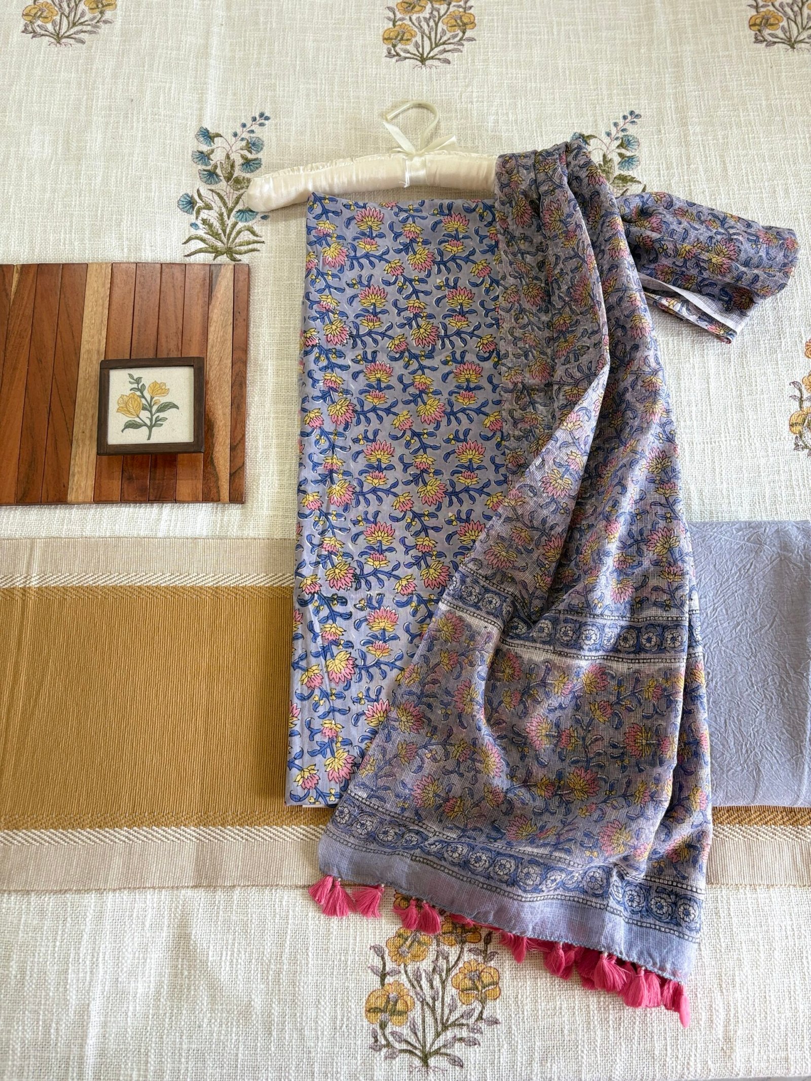 Pure Cotton Handblock Salwars with Pure Kota Dupatta by Ikhtirah