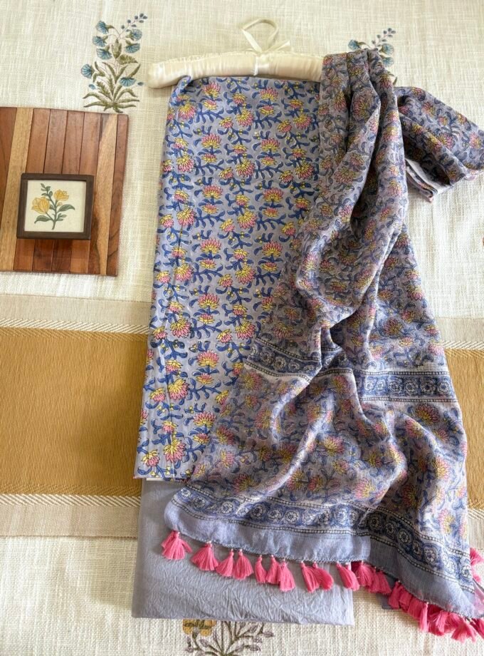Pure Cotton Handblock Salwars with Pure Kota Dupatta by Ikhtirah