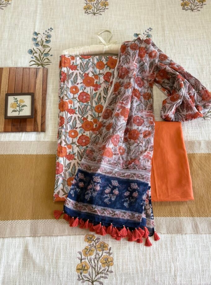 Pure Cotton Handblock Salwars with Pure Kota Dupatta by Ikhtirah