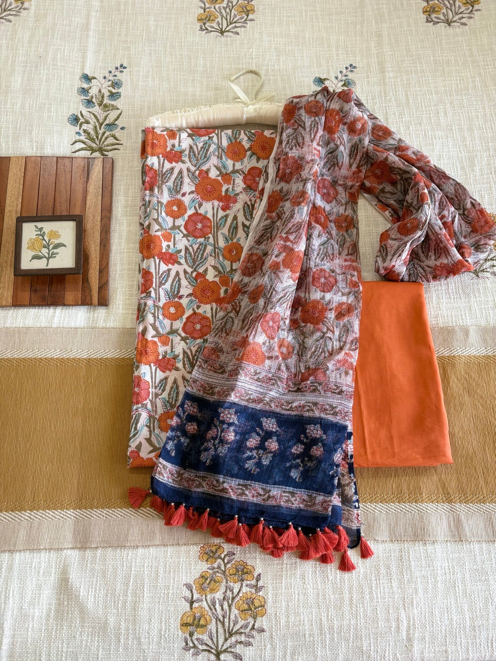 Pure Cotton Handblock Salwars with Pure Kota Dupatta by Ikhtirah