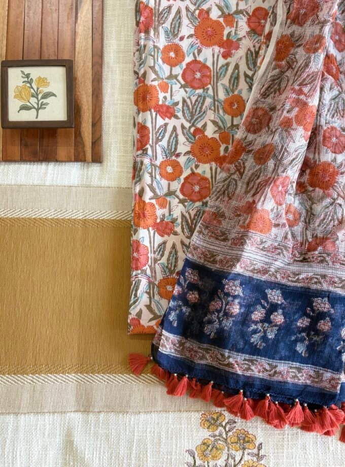 Pure Cotton Handblock Salwars with Pure Kota Dupatta by Ikhtirah