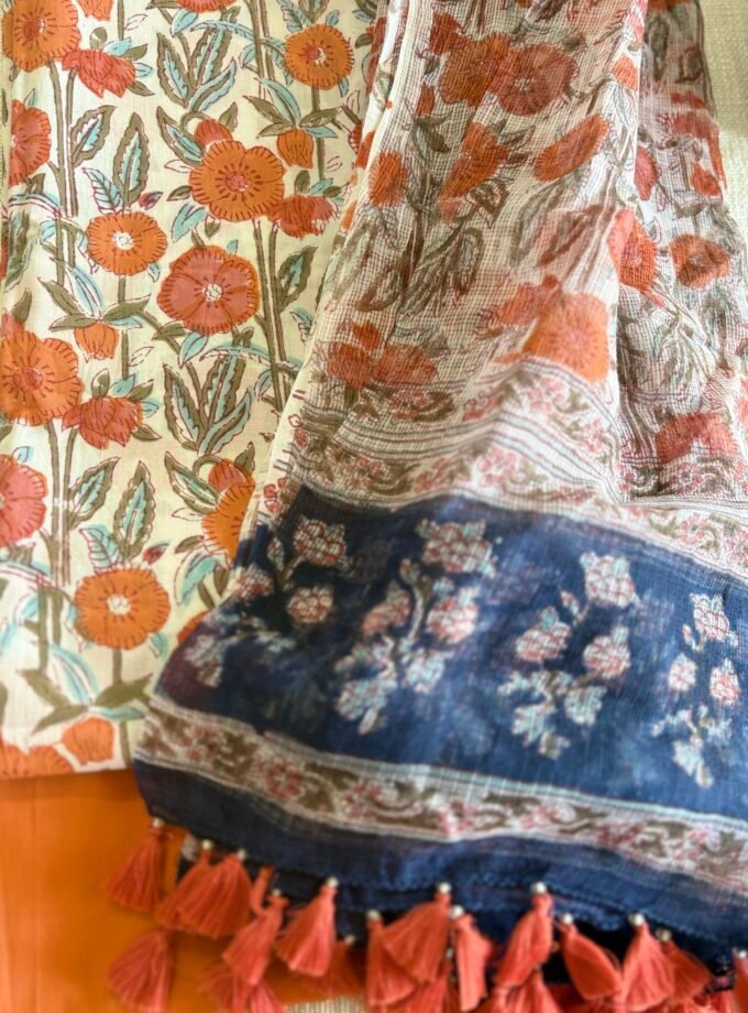 Pure Cotton Handblock Salwars with Pure Kota Dupatta by Ikhtirah
