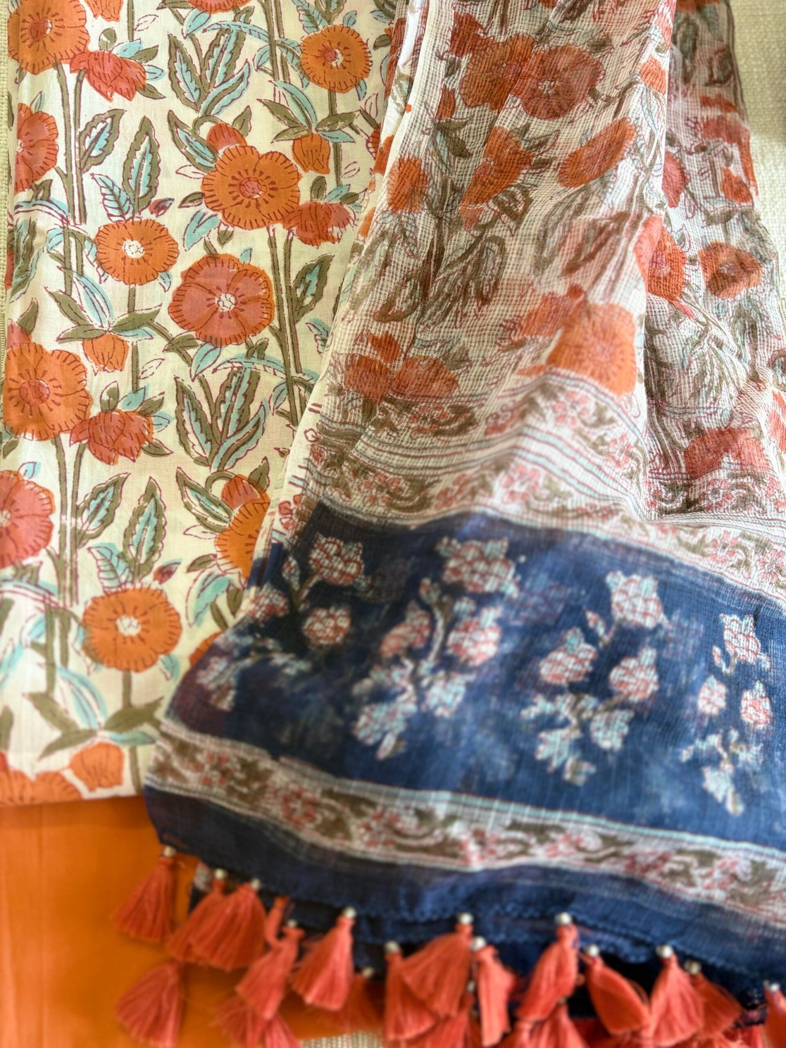 Pure Cotton Handblock Salwars with Pure Kota Dupatta by Ikhtirah - Image 4