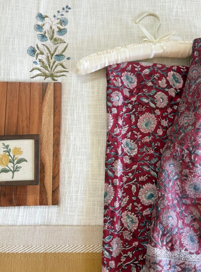 Pure Cotton Handblock Salwars with Pure Kota Dupatta by Ikhtirah