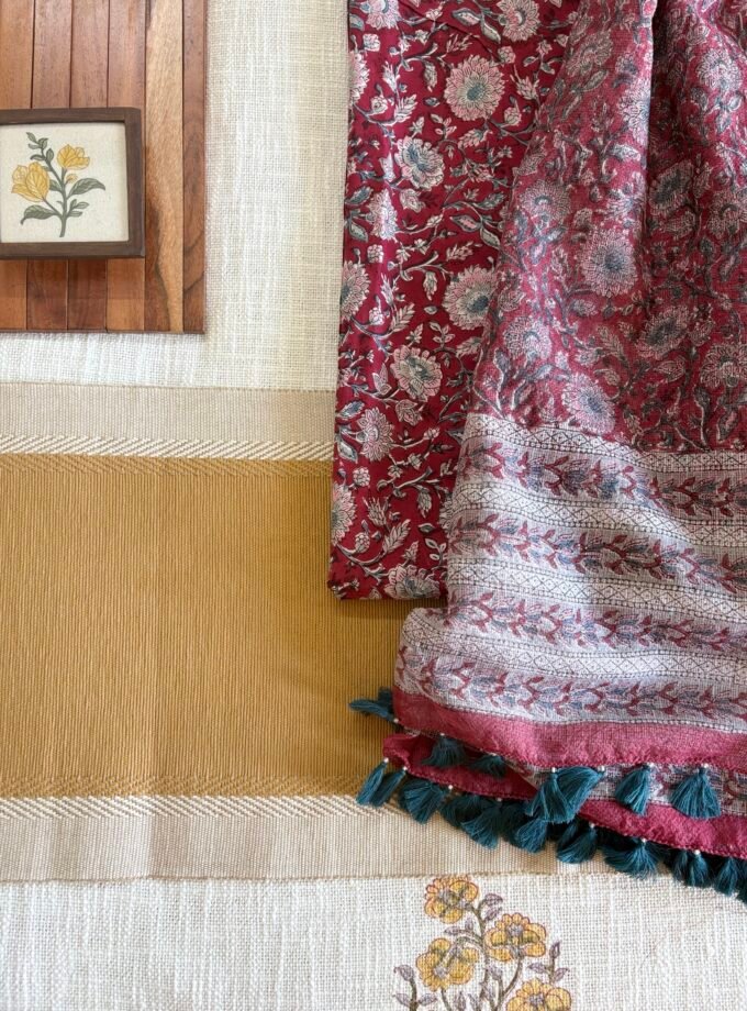 Pure Cotton Handblock Salwars with Pure Kota Dupatta by Ikhtirah