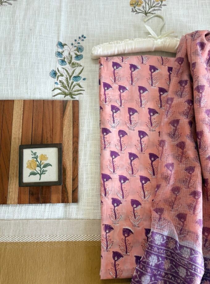 Pure Cotton Handblock Salwars with Pure Kota Dupatta by Ikhtirah