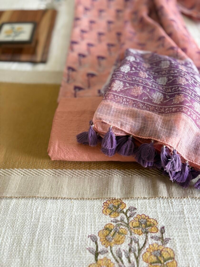Pure Cotton Handblock Salwars with Pure Kota Dupatta by Ikhtirah - Image 2