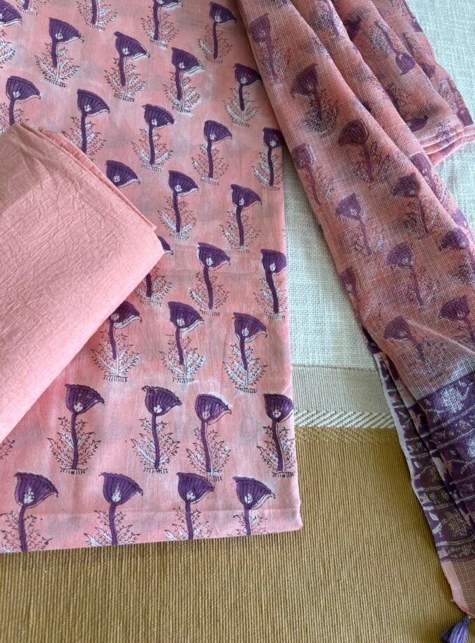 Pure Cotton Handblock Salwars with Pure Kota Dupatta by Ikhtirah