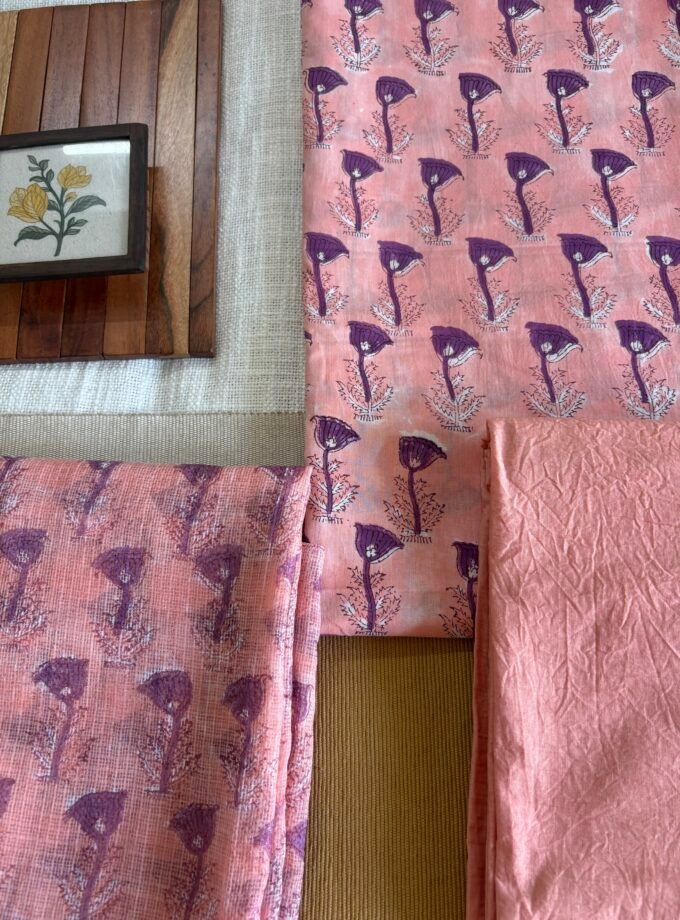 Pure Cotton Handblock Salwars with Pure Kota Dupatta by Ikhtirah