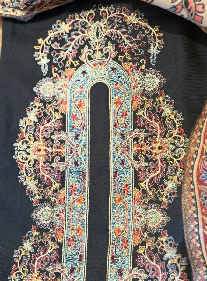 Woollen Woven Salwars with Reversible Shawl by Ikhtirah (Black)