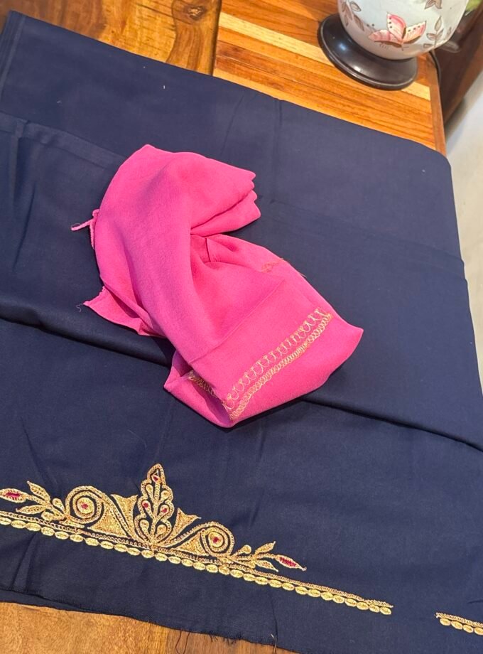 Tilla Embroidery Woollen Spun Salwar Suits with Chiffon Dupatta by Ikhtirah