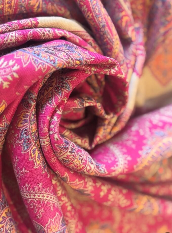 Woollen Woven Salwars with Reversible Shawl by Ikhtirah (Pink)