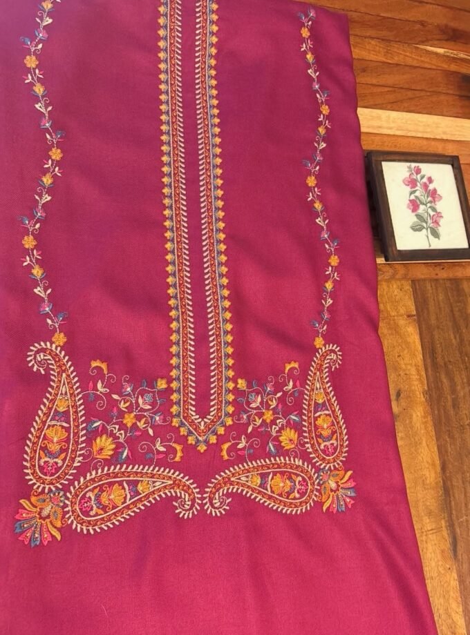 Woollen Woven Salwars with Reversible Shawl by Ikhtirah (Pink)