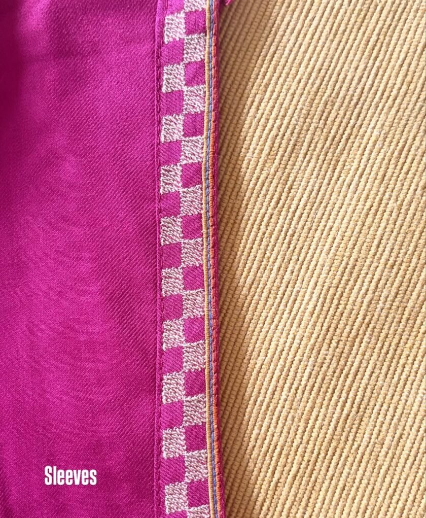 Woollen Woven Salwars with Reversible Shawl by Ikhtirah (Pink) - Image 5