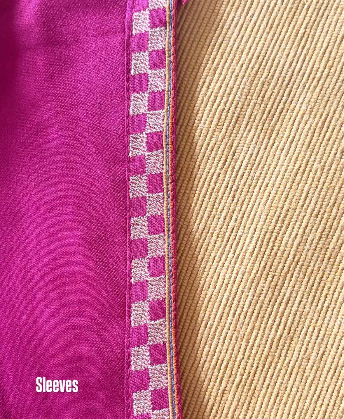 Woollen Woven Salwars with Reversible Shawl by Ikhtirah (Pink) - Image 5