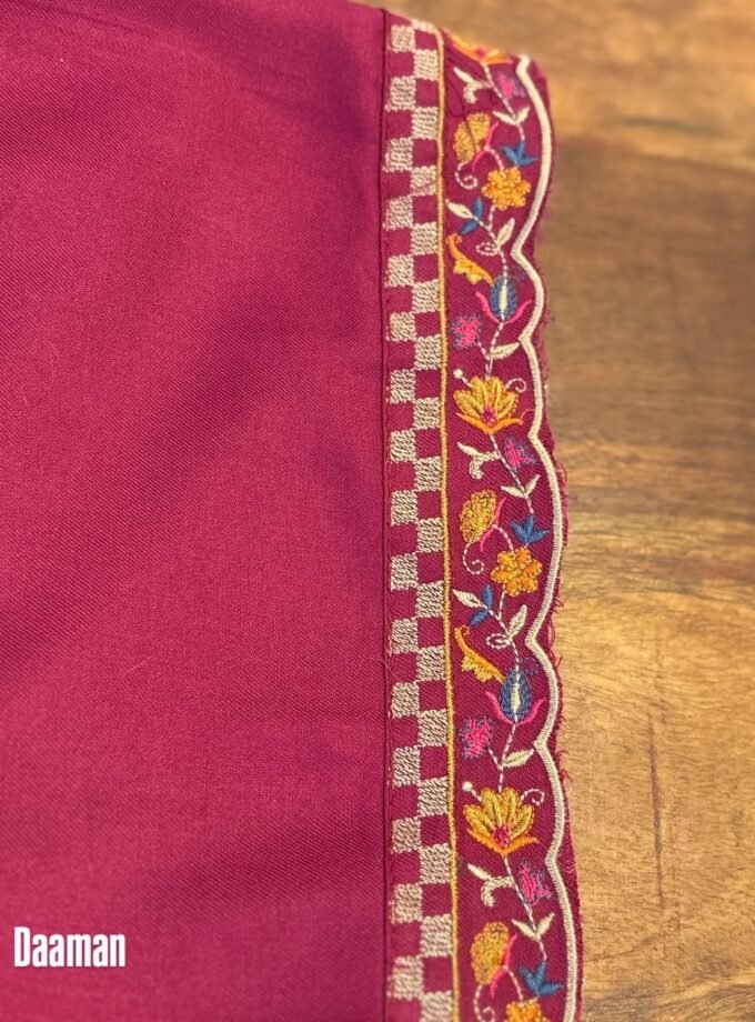 Woollen Woven Salwars with Reversible Shawl by Ikhtirah (Pink)