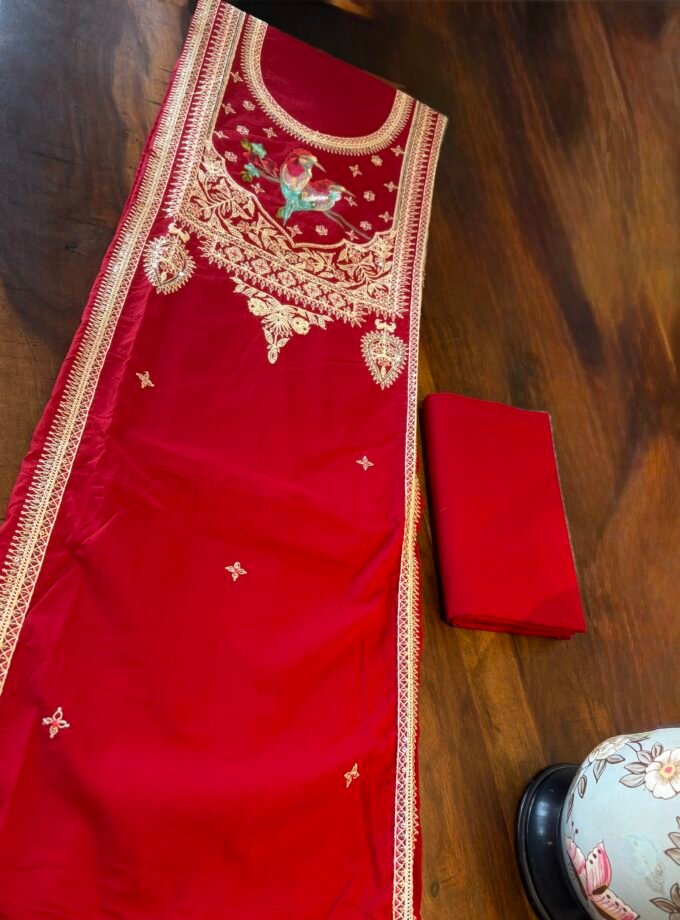 Pure Cambric Cotton Embroidered Designer Salwars by Ikhtirah