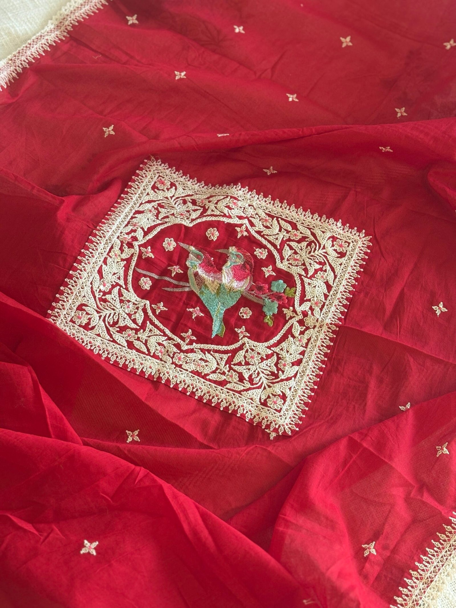 Pure Cambric Cotton Embroidered Designer Salwars by Ikhtirah - Image 3