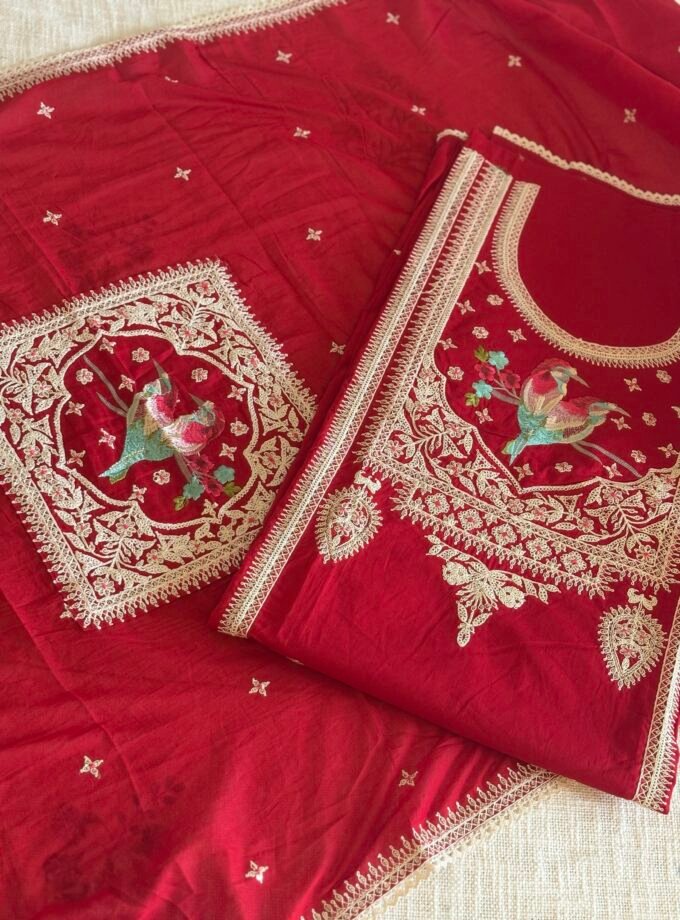 Pure Cambric Cotton Embroidered Designer Salwars by Ikhtirah