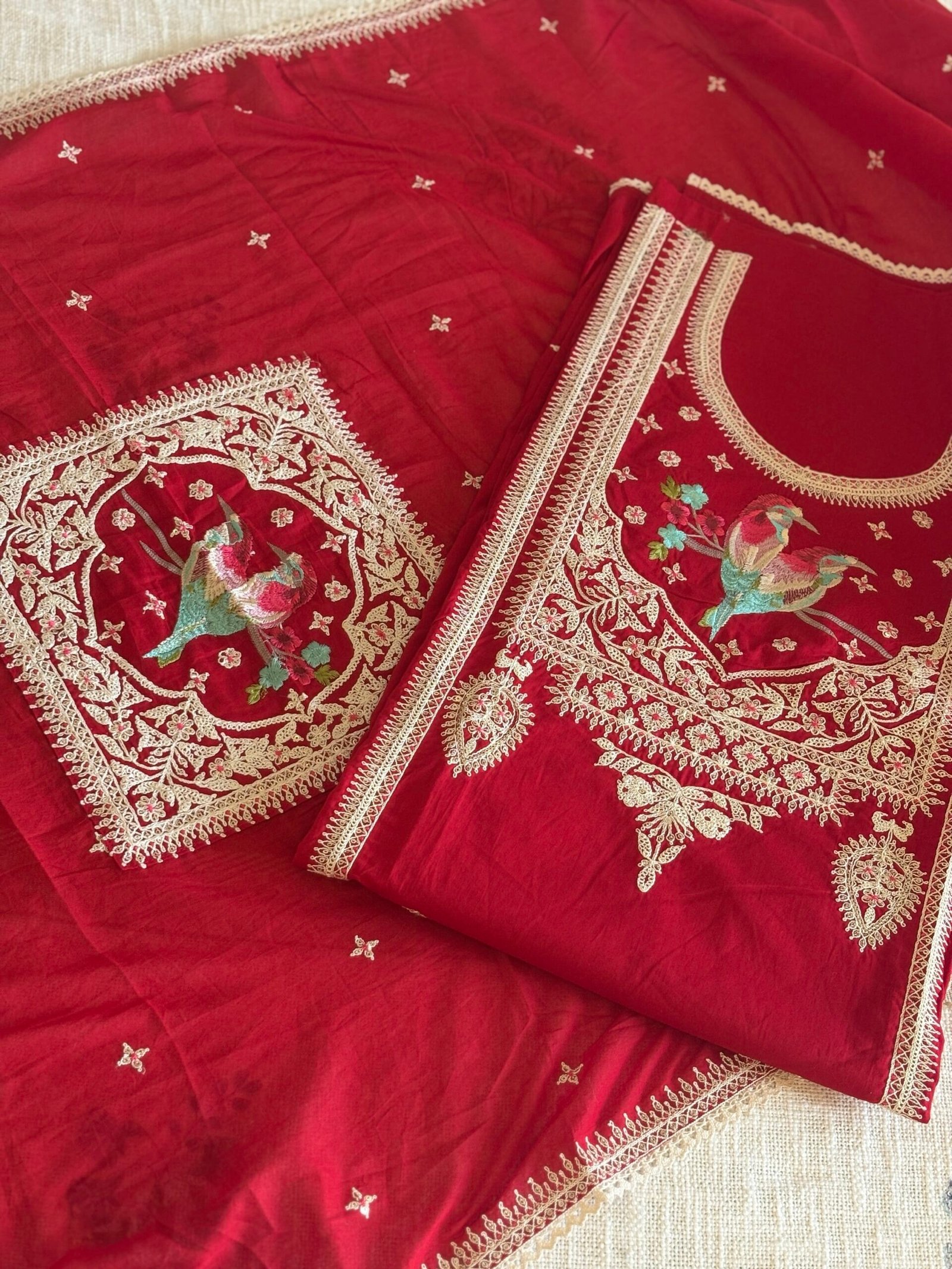 Pure Cambric Cotton Embroidered Designer Salwars by Ikhtirah