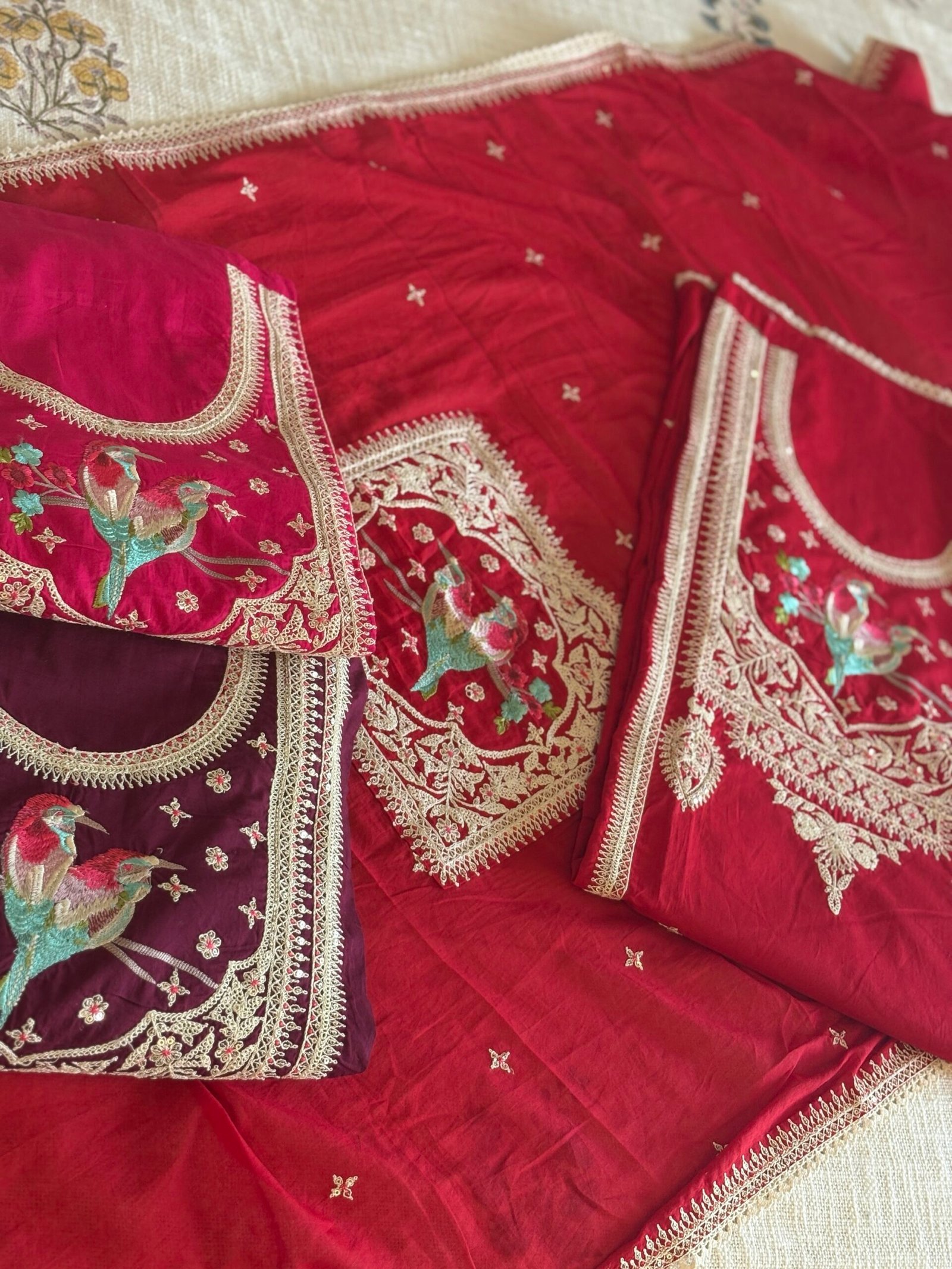 Pure Cambric Cotton Embroidered Designer Salwars by Ikhtirah - Image 6