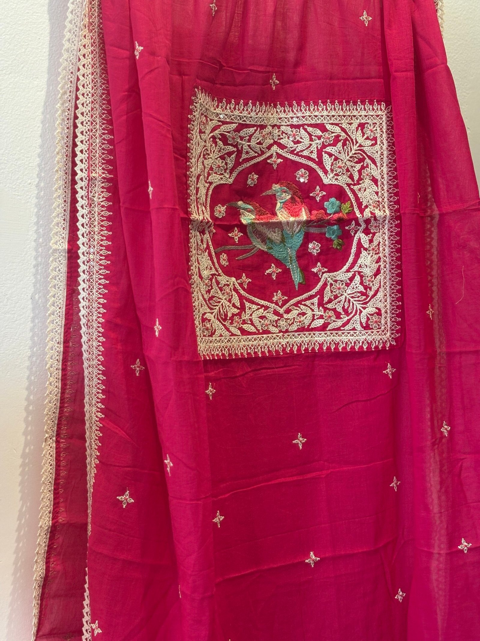 Pure Cambric Cotton Embroidered Designer Salwars by Ikhtirah - Image 3