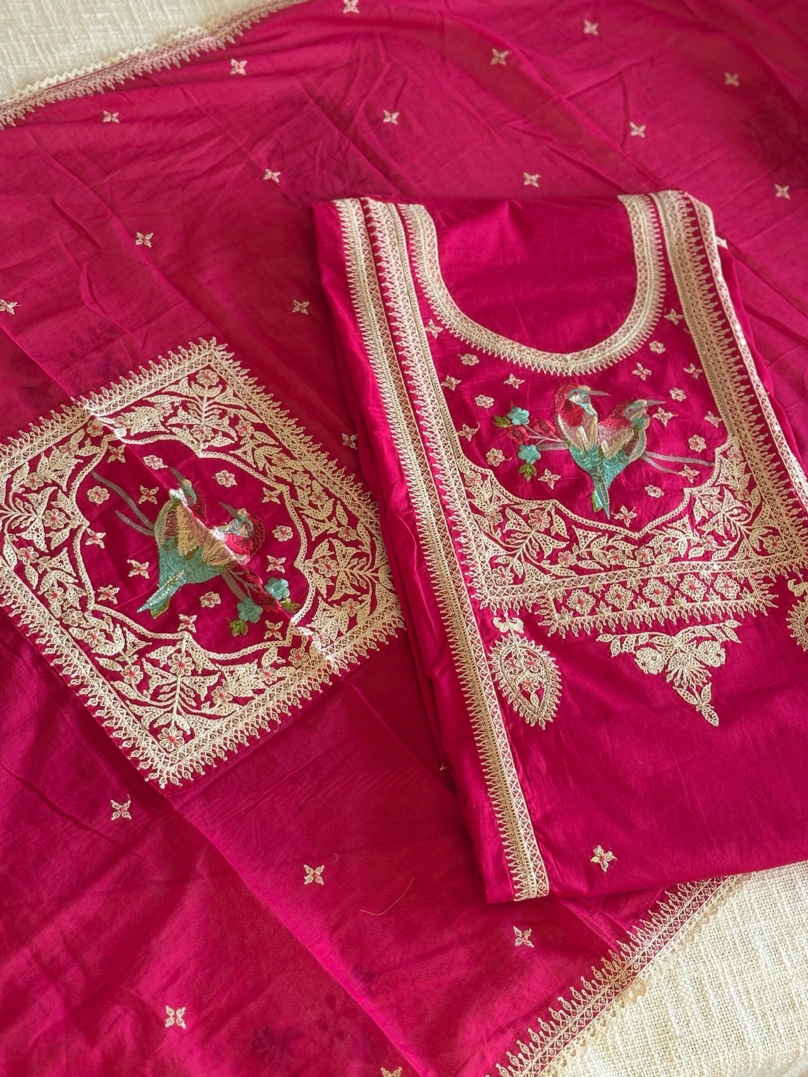 Pure Cambric Cotton Embroidered Designer Salwars by Ikhtirah