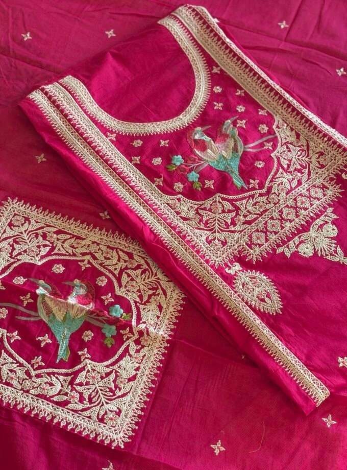 Pure Cambric Cotton Embroidered Designer Salwars by Ikhtirah