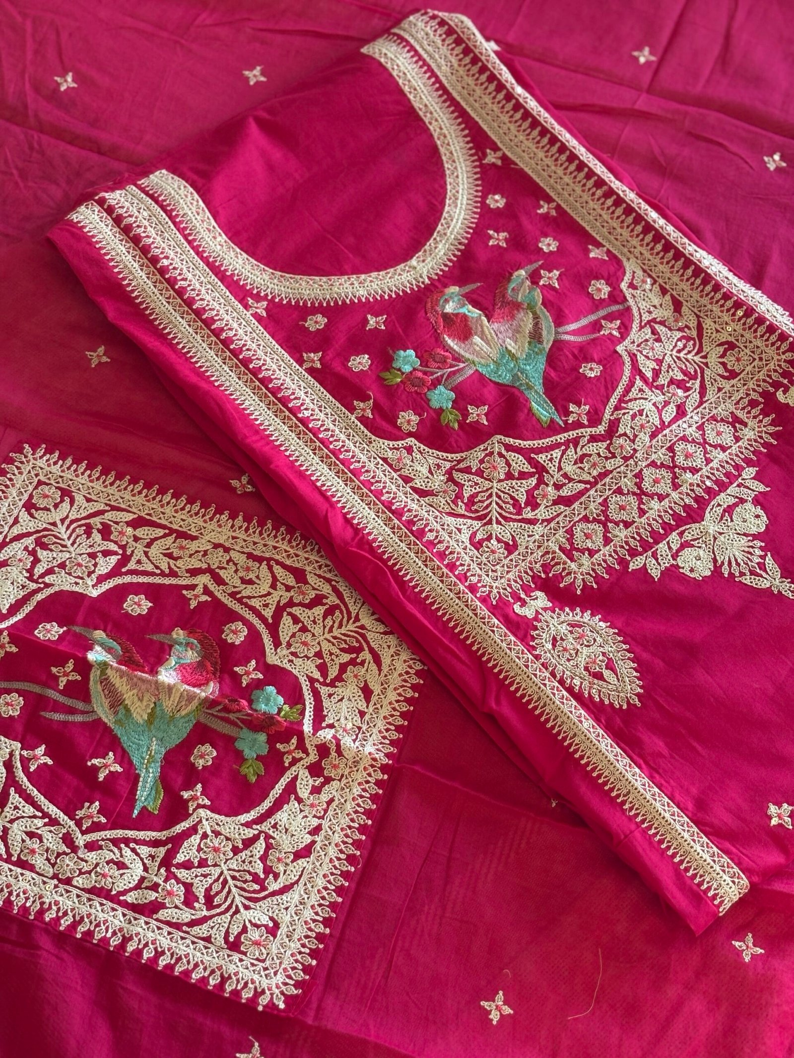 Pure Cambric Cotton Embroidered Designer Salwars by Ikhtirah - Image 4