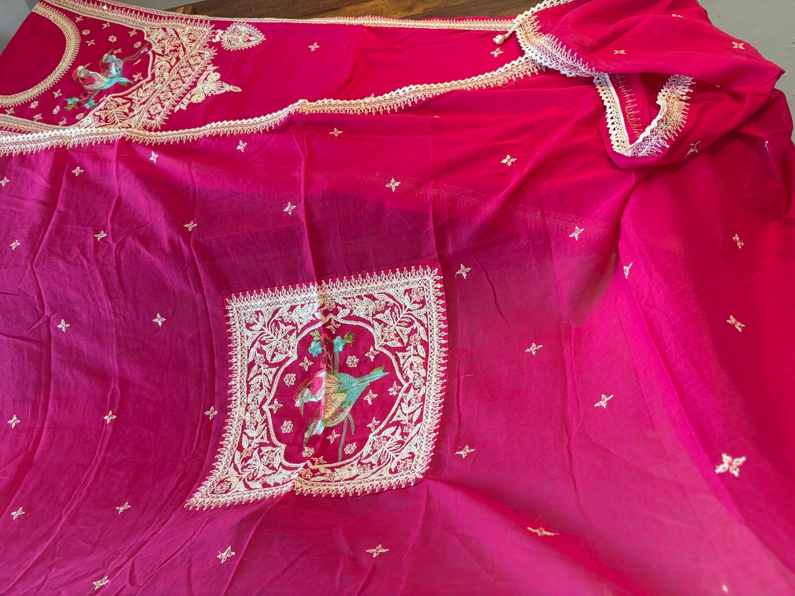 Pure Cambric Cotton Embroidered Designer Salwars by Ikhtirah - Image 7