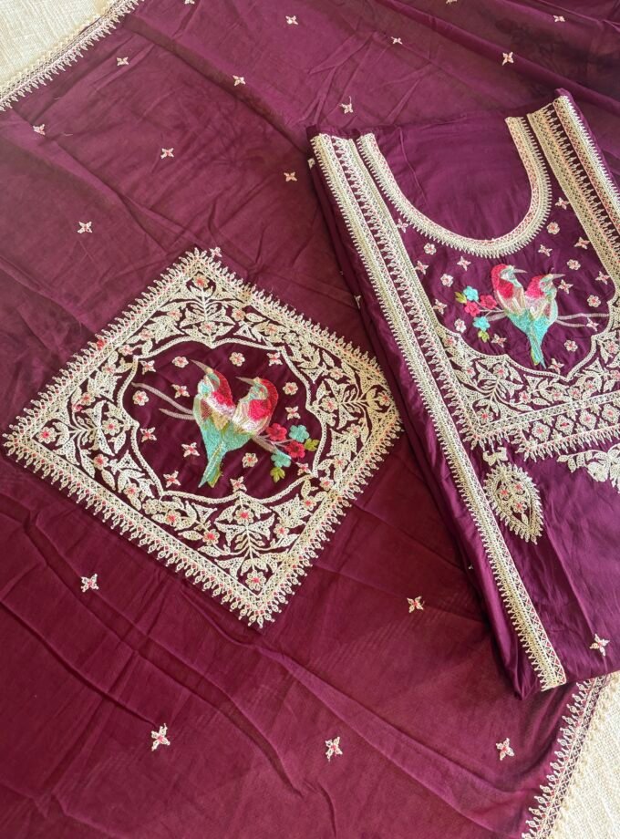 Pure Cambric Cotton Embroidered Designer Salwars by Ikhtirah