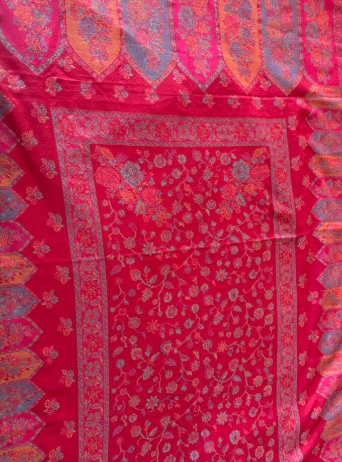 Woollen Woven Salwar with Shawl by Ikhtirah (Red)