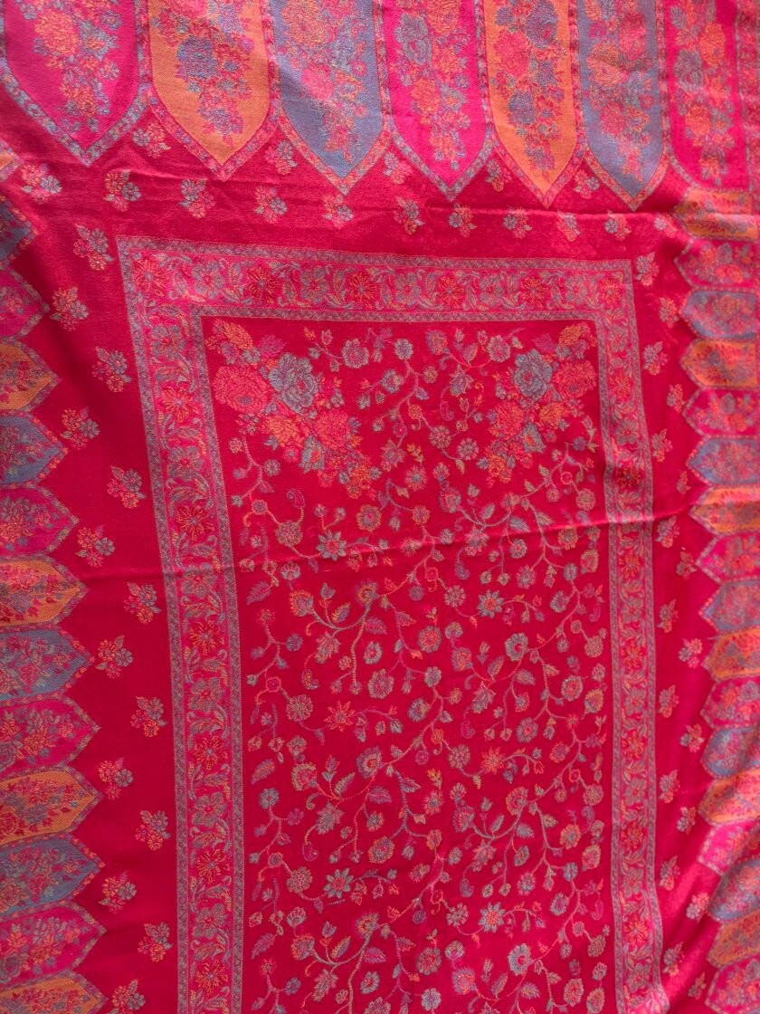 Woollen Woven Salwar with  Shawl by Ikhtirah (Red) - Image 7