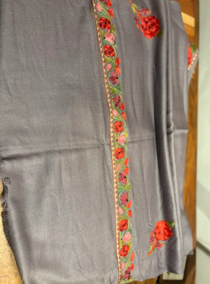 Ruffle Woollen Aari Worked 5Mtrs Salwars by Ikhtirah (lavender)