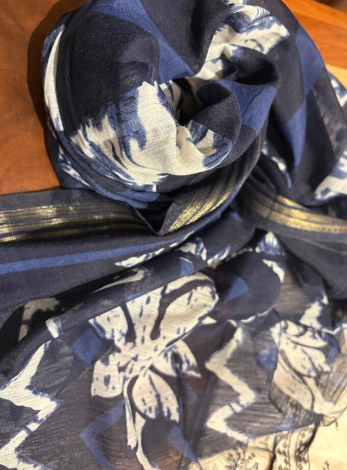 Khadi Cotton Set with Pure Chanderi Silk Dupatta by Ikhtirah