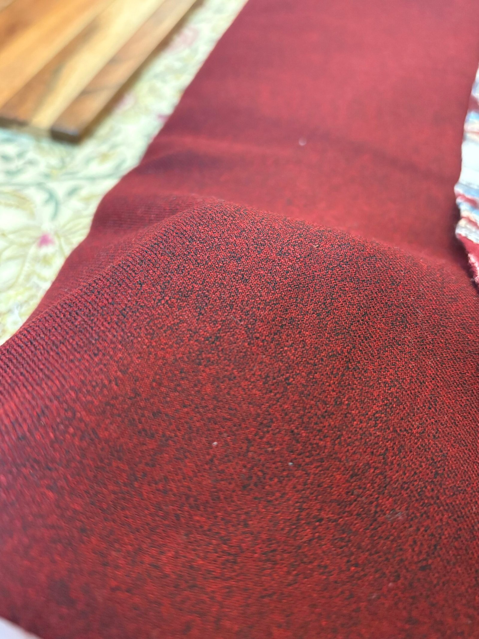 Pure Linen Natural dye Handblock Stole with 5Mtrs Woollen Spun Fabric by Ikhtirah - Image 3