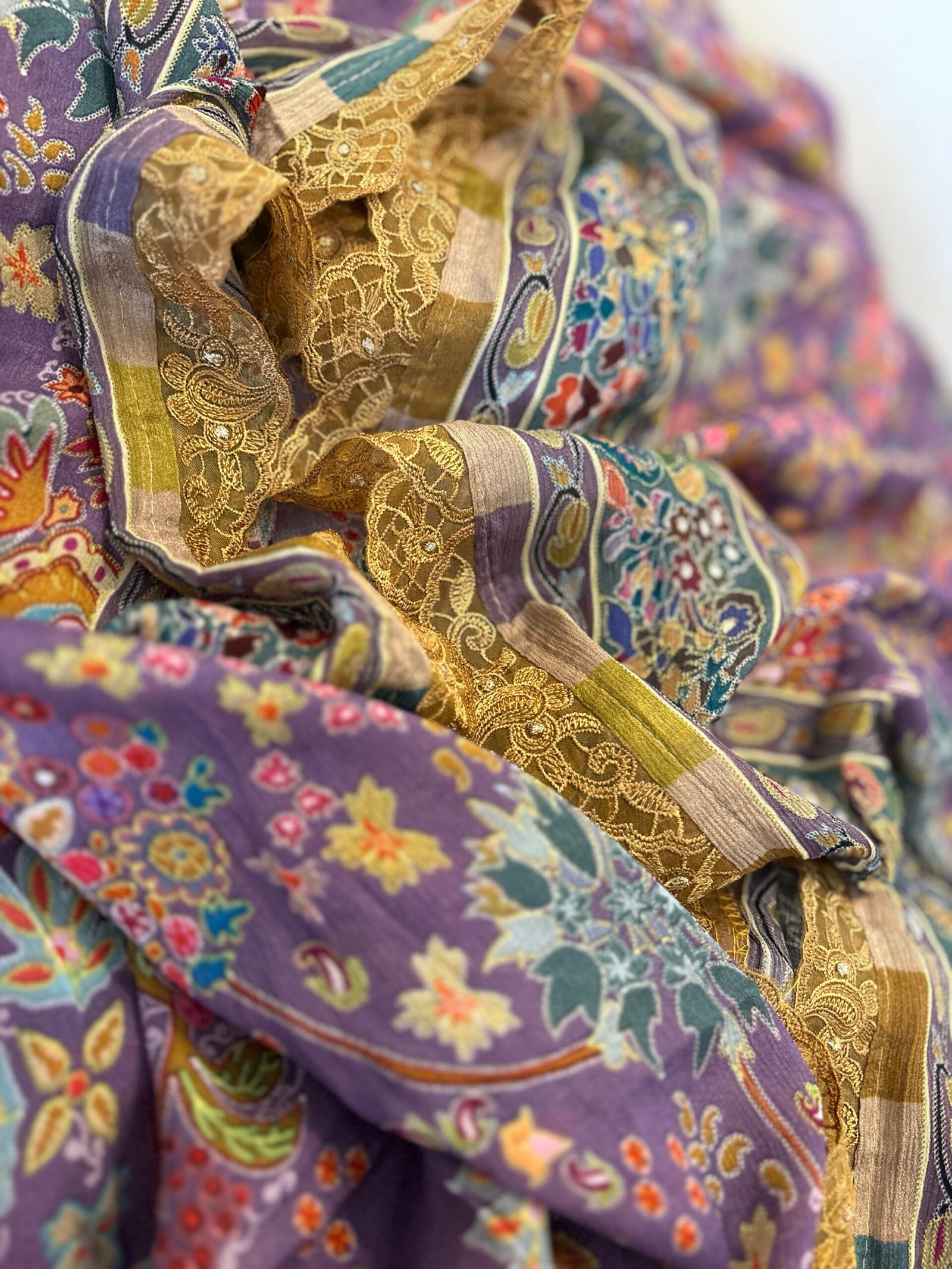 Unstitched printed viscose pashmina Shalwars with Pure Chinnon Dupatta by Ikhtirah h - Image 2