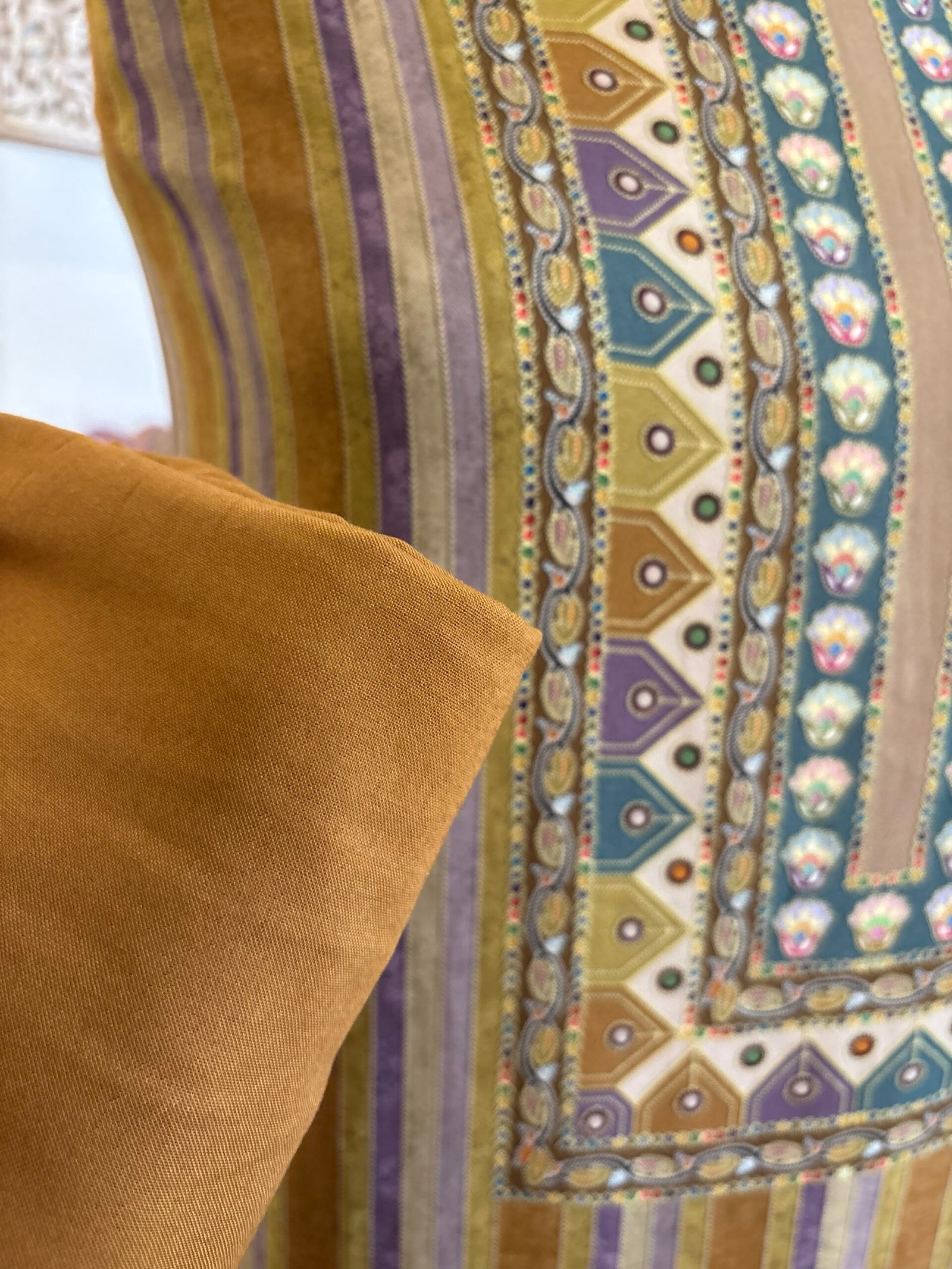 Unstitched printed viscose pashmina Shalwars with Pure Chinnon Dupatta by Ikhtirah h - Image 5