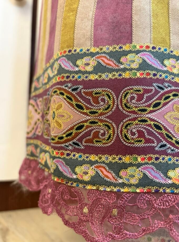 Unstitched printed viscose pashmina Shalwars with Pure Chinnon Dupatta by Ikhtirah