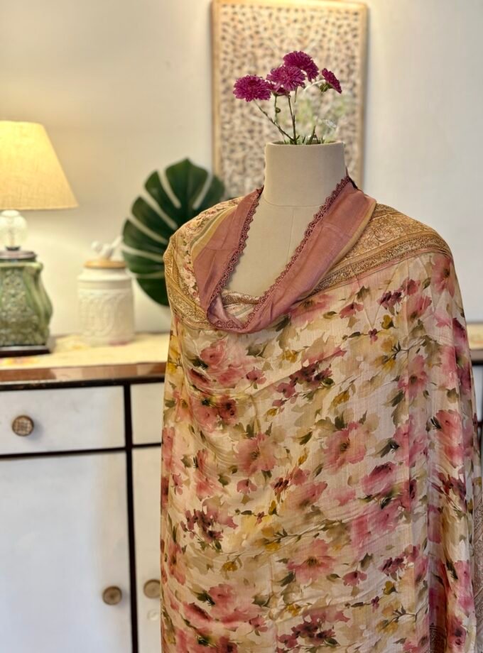 Handworked Floral Muslin Salwars by Ikhtirah