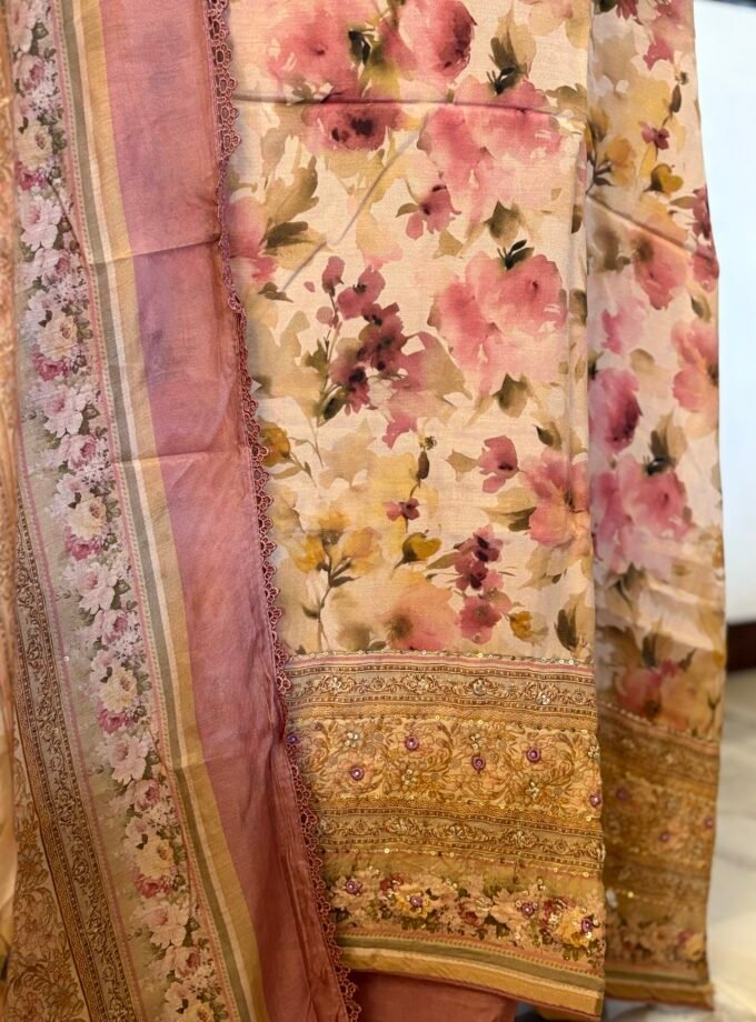 Handworked Floral Muslin Salwars by Ikhtirah