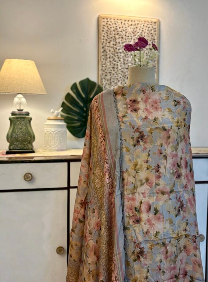 Handworked Floral Muslin Salwars by Ikhtirah