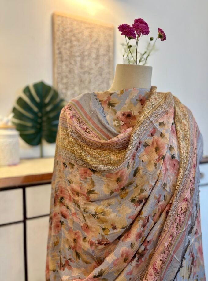 Handworked Floral Muslin Salwars by Ikhtirah