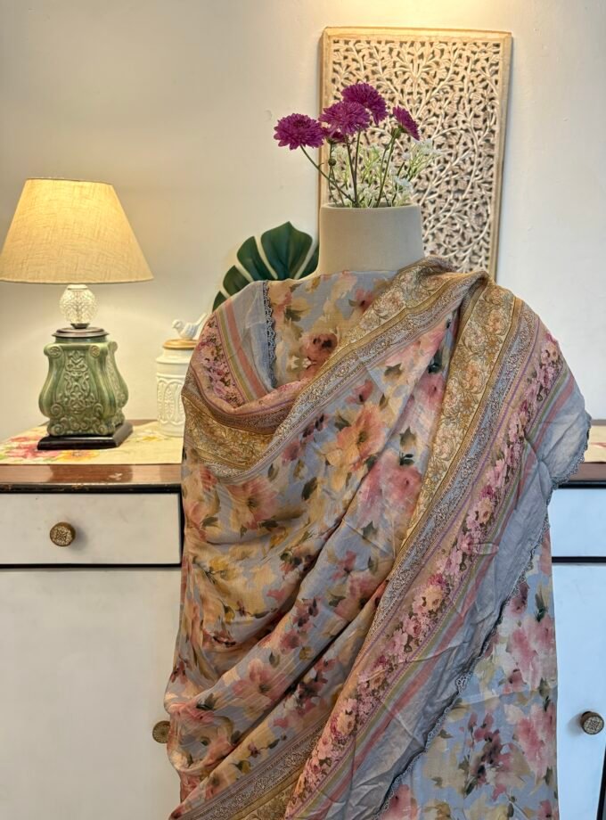 Handworked Floral Muslin Salwars by Ikhtirah