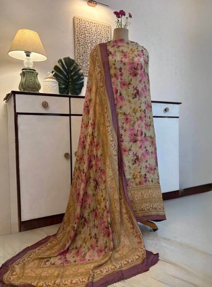 Handworked Floral Muslin Salwars by Ikhtirah